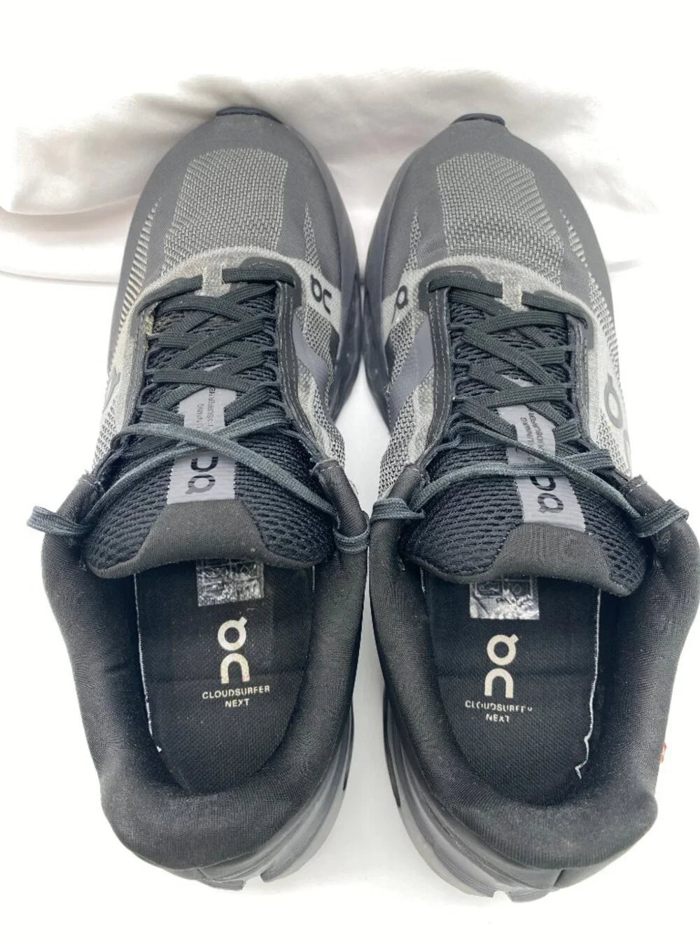 On Cloudsurfer Next Running Shoes Black Gray Women's Size 10 Swiss Engineered